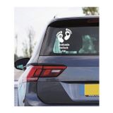 TSC Arabada Bebek Var Kalp Oto Araba Sticker 23CM Beyaz Renk