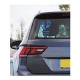 TSC Arabada Bebek Var Kalp Oto Araba Sticker 23CM MAvi Renk