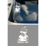 TSC Arabada Bebek Var Oto Sticker Beyaz 20 CM, 22HZRx10