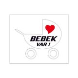 TSC Arabada Bebek Var Sticker BEyaz Renk 22CM