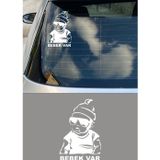 TSC Arka Cam Beyaz Renk Arabada bebek Var Oto Sticker Etiket 20 CM