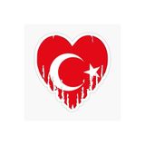 TSC Ay Yıldız Bayrak Ve Kalp Sticker Yapıştırma 14 Cm Çok Renkli 2 Adet, EY1Y24