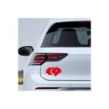 TSC Ay Yıldız Türk Bayrağı Oto Motorsiklet Araba Sticker Kırmızı 18CM, 31agusx36