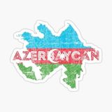 TSC Azerbaycan Harita Şekli ve Bayrak Çıkartması Araba Oto Sticker 18CM