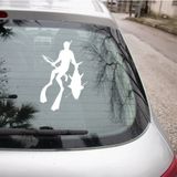 TSC Balık Zıpkın Avcılık Av Oto Araba Sticker Etiket yapıştırma 20CM Beyaz