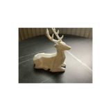 TSC Beyaz Mini Modern Natural Geyik Heykeli Hediyelik Ev ve Ofis İçin 13 cm Dekoratif, BüstheykelFigür33
