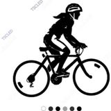 TSC Bisikleti Ilen Hafta Sonu Gezen Kadın Sticker 17cm