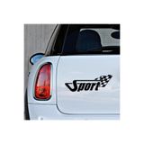 TSC Bitiş Bayraklı Sport Yazısı Modifiye Araba Oto Sticker 20cm Siyah, 22HZRx70