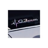 TSC C3 Yan Cam Sticker Oto Kapı 20 Cm X 7 Cm Hologram Beyaz, Holohrrt21