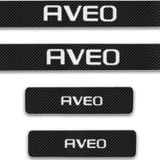 TSC Chevrolet Aveo Carbon Fiber Kapı Eşiği Yazısı Sticker Boya Koruma