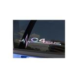 TSC Citroen C4 Yan Cam Sticker Oto Kapı 20 Cm X 7 Cm Holo-Chroma Çok Renkli, Holo-Chroma Z23
