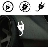 TSC Elektrikli Araba Tampon Fiş Priz Logosu Sticker Etiket Beyaz 14 CM