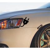 TSC Elektrikli Araba Tampon Fiş Priz Logosu Sticker Etiket Sİyah 14 CM