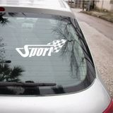 TSC Finish Bayraklı Sport Yazısı Modifiye Araba Oto Sticker 20cm BEyaz