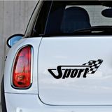 TSC Finish Bayraklı Sport Yazısı Modifiye Araba Oto Sticker 20cm Siyah