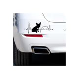 TSC Fransız Bulldog Kalp Atışı Araba Sticker 30 Cm Çok Renkli, EyM104