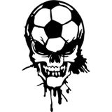 TSC Futbol Topu Ve Kuru Kafa Araç oto Araba Sticker Yapıştırma 15cm Siyah