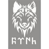 TSC Göktürkçe Türk Yazı Ve Kurt Modifiye Araba Oto Sticker 15cm Beyaz Renk, 22HZRx73