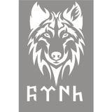 TSC Göktürkçe Türk Yazı Ve Kurt Modifiye Araba Oto Sticker 15cm Beyaz Renk