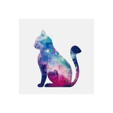 TSC Işıltılı Galaxy Kedi Sticker 17cm Çok Renkli, EyM105
