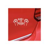 TSC Kedi Baby On Board Arabada Kedi Var Beyaz Renk Sticker 18 Cm, tscledxqq73