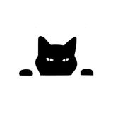 TSC Kedi Komik Surat Araba Sticker Yapıştırması 20cm Siyah, tscledxqq76