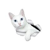 TSC Kırık Cam Efekti Kedi Araba Oto Sticker Etiket Beyaz Z4, Kedixx31
