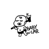 TSC Komik Arabada Savaşçı Bebek Var Sticker Yapıştırması Çok Renkli, STICKER-1A-54