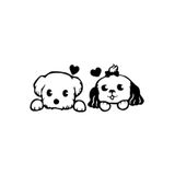 TSC Lover İki Köpek Hayvan Oto Araba Tampon Sticker Çok Renkli, EY-1-247
