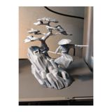 TSC Minyatür Ağaç Bonsai Ağacı 14CM Gri Renk PLA Doğal Malzeme, dekoratifobjezx49