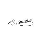TSC Mustafa Kemal Atatürk İmza Araba Sticker 20CM Siyah Renk, 31agusx150