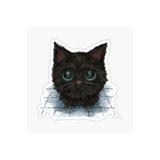 TSC Oto Ufak Bebek Kedi Araba Sticker Etiket Renkli V2 Beyaz, Kedixx40