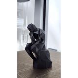 TSC Siyah Modern Düşünan insan Figürü – Hediyelik Ev Ofis İçin 14Cm