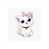 TSC Ufak Bebek Kedi Araba Oto Sticker Etiket Renkli Beyaz C8, Kedixx80