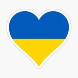 TSC Ukrayna Ukraine Kalp bayrak Sticker Yapıştırma 18CM