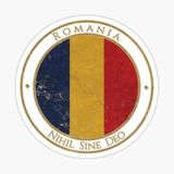 TSC Vintage Romanya Avrupa Bayrağı Sticker 18CM Etiket