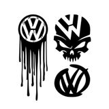 TSC Volkswagen Kanlı Kuru Kafa Sticker Set Paketi Çok Renkli, Siyah1b14
