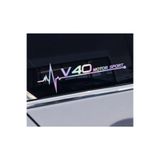TSC Volvo V40 Yan Cam Sticker Oto Kapı 20 Cm X 7 Cm Holo-Chroma Çok Renkli, Holo-Chroma Z104