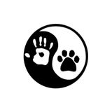 TSC Yin Ve Yang Kedi Köpek Ayak İzleri Araba Sticker Siyah Renk, EYh1Y158