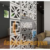 Tsd Dekorasyon Ahşap Tavana Asmalı Oda Bölücü MDF Duvar Paneli Beyaz 28x28 cm Karışık - 28 x 28