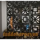 Tsd Dekorasyon Ahşap Tavana Asmalı Oda Bölücü/seperatör Duvar Paneli Karışık - 28 x 28 - Siyah