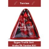 TSE Belgeli Tüvtürk Uyumlu Üçgen Trafik Seti Bez Çantalı Karayollarına Uygun Araba Ilk Yardım Üçgen Profesyonel Kit Muayene 8690377801869