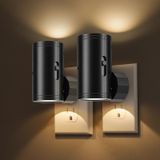 TSEXES Duvara bağlanan LED gece lambaları, gün batımı sensörü, parlaklık ayarlanabilir 5 ila 300 lm, yumuşak beyaz 3000 K, ayarlanabilir gece lambaları mutfak, koridor, yatak odası,
