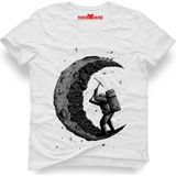 Tshirthane Astronot Moon Ay Beyaz Erkek T-shirt