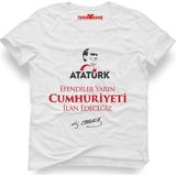 Tshirthane Atatürk Efendiler 29 Ekim Beyaz Erkek T-Shirt