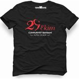 Tshirthane Atatürk Türkiye 95 Yaşında 29 Ekim Siyah Erkek T-Shirt - L
