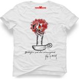 Tshirthane Atatürk Yaktığın Işık Beyaz Erkek T-Shirt
