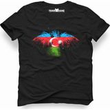 Tshirthane Azerbaijan Azerbeycan Siyah Erkek T-Shirt - M