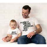 Tshirthane Baba Oğul Perfect Father Smart Son Zıbın Tshirt (Tek Ürün Fiyatıdır Kombin Yapmak Için 2 Adet Sepete - 5 - 6 Yaş - Beyaz