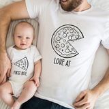 Tshirthane Baba Oğul Pizza Zıbın Tshirt (Tek Ürün Fiyatıdır Kombin Yapmak Için 2 Adet Sepete Ekleyiniz) - 4XL - Beyaz